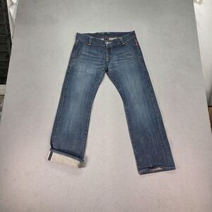 Selvedge Jeans Womens Blue Denim Straight Low Rise Made In Japan Fits 29x26